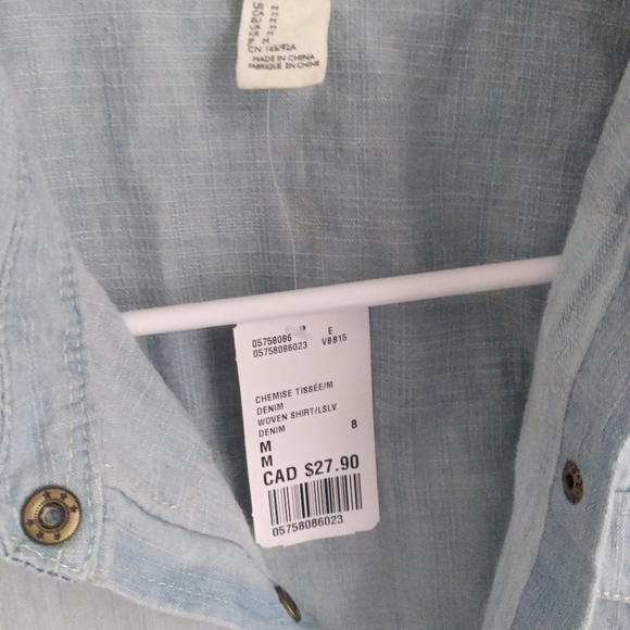 Forever 21 I love h81 denim woven shirt, medium button down, western shirt, new - Picture 6 of 9